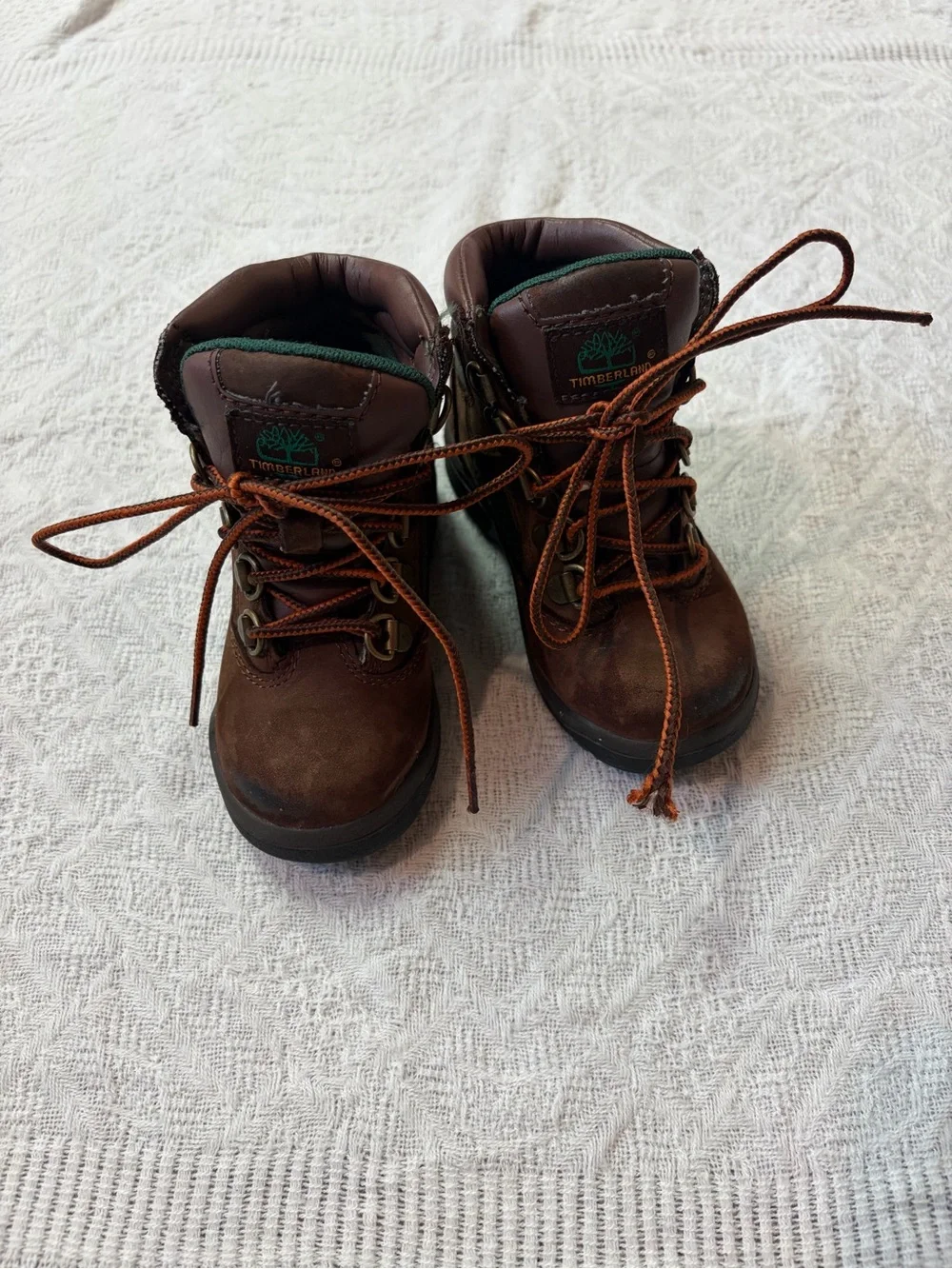 Timberland Brown and Green Kids Hiking Boots